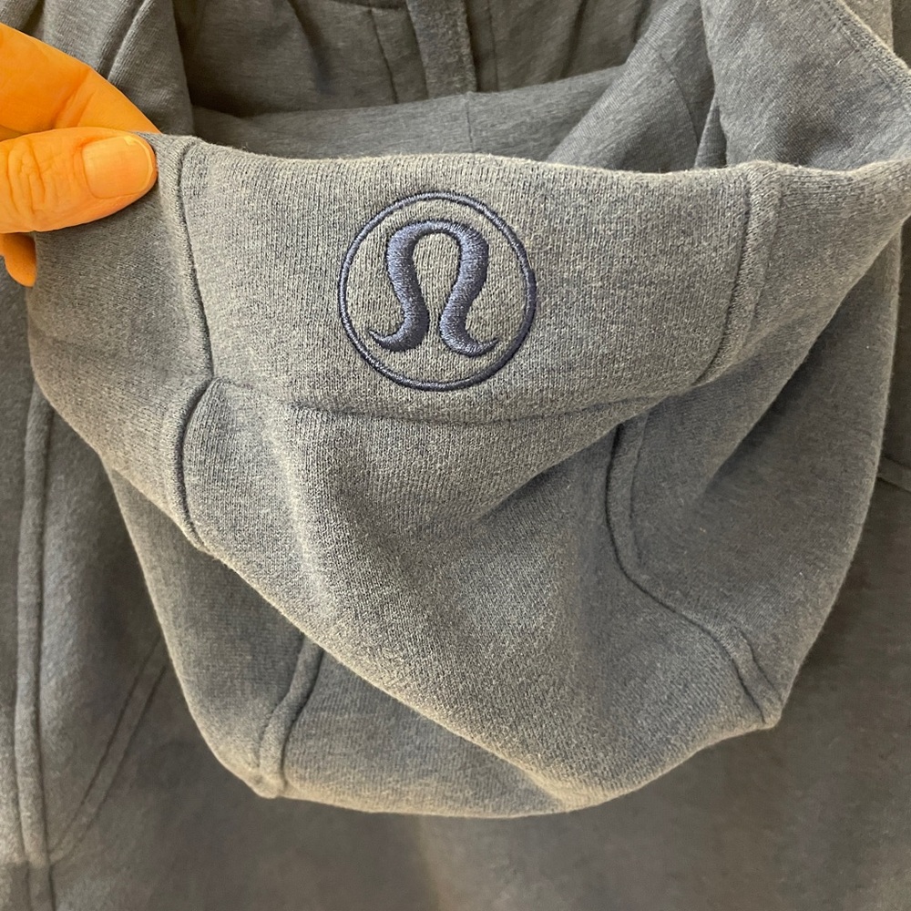 Lululemon Cropped Scuba Hoodie Heathered Oasis Blue Sz 12 - Picture 5 of 5